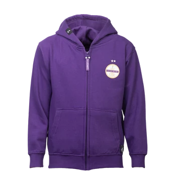 Hoodie zip, címeres lila, gyerek 