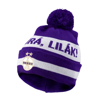 Kötött sapka pompom felnőtt "Hajrá Lilák"