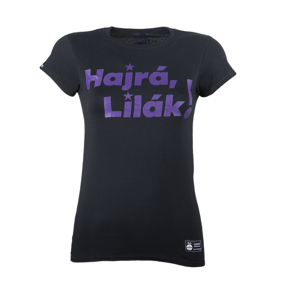 Póló kerek nyakú, női, Hajrá Lilák!