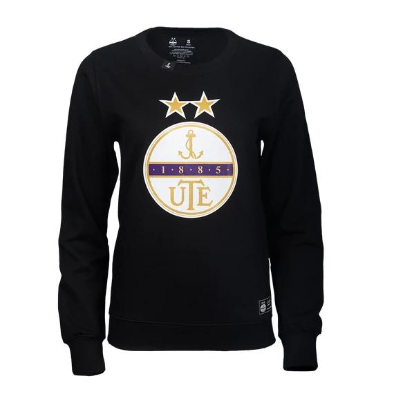 Sweatshirt női címeres, fekete