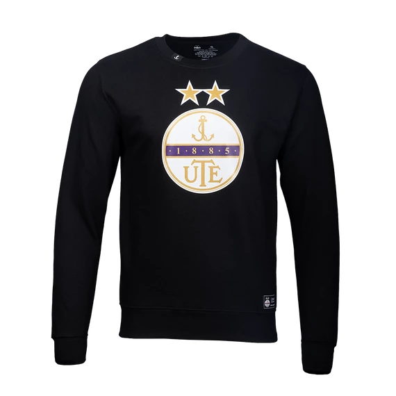 Sweatshirt férfi címeres, fekete