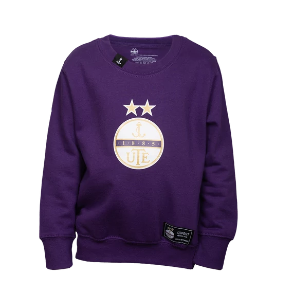 Sweatshirt gyerek címeres, lila