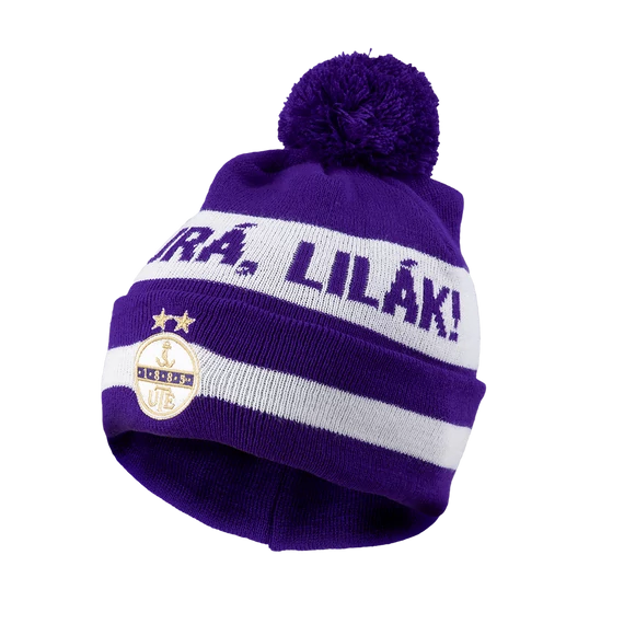 Kötött sapka pompom felnőtt "Hajrá Lilák"