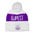 Kép 2/5 - Kötött sapka fehér-lila gyerek, Újpest 140
